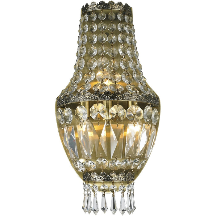 Metropolitan Antique Bronze Clear Crystal 3 Light Wall Sconce - Wall Sconces