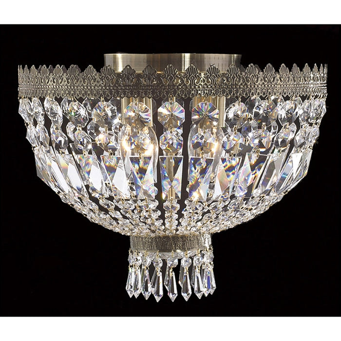 Metropolitan Antique Bronze Clear Crystal 4 Light Flushmount - Flushmounts