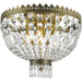 Metropolitan Antique Bronze Clear Crystal 4 Light Flushmount - Flushmounts