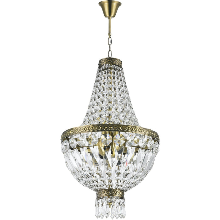 Metropolitan Antique Bronze Clear Crystal 5 Light Chandelier - Chandeliers