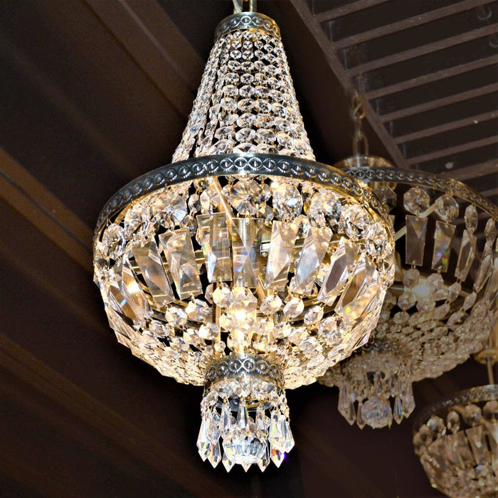 Metropolitan Antique Bronze Clear Crystal 5 Light Chandelier - Chandeliers