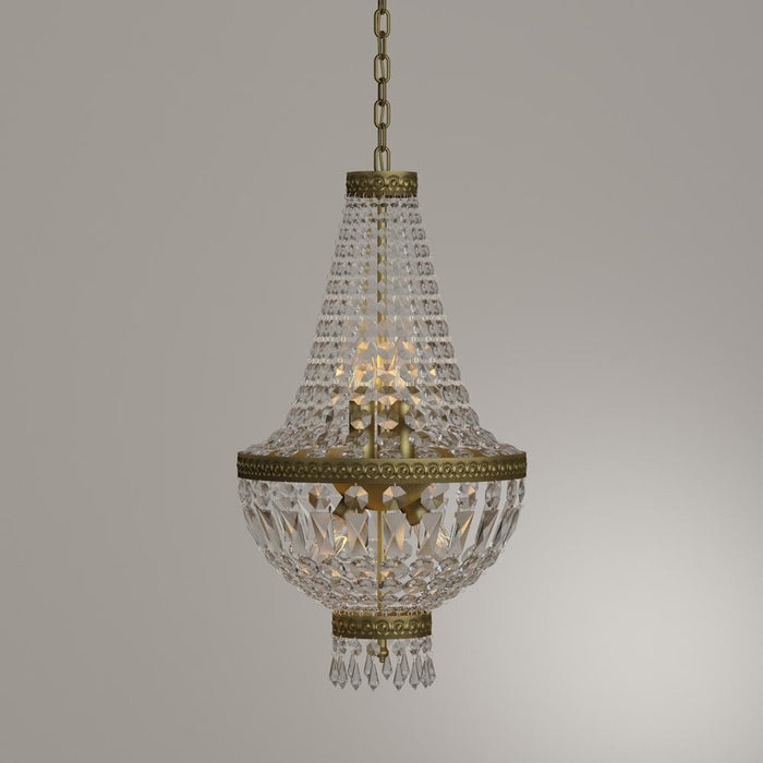 Metropolitan Antique Bronze Clear Crystal 5 Light Chandelier - Chandeliers