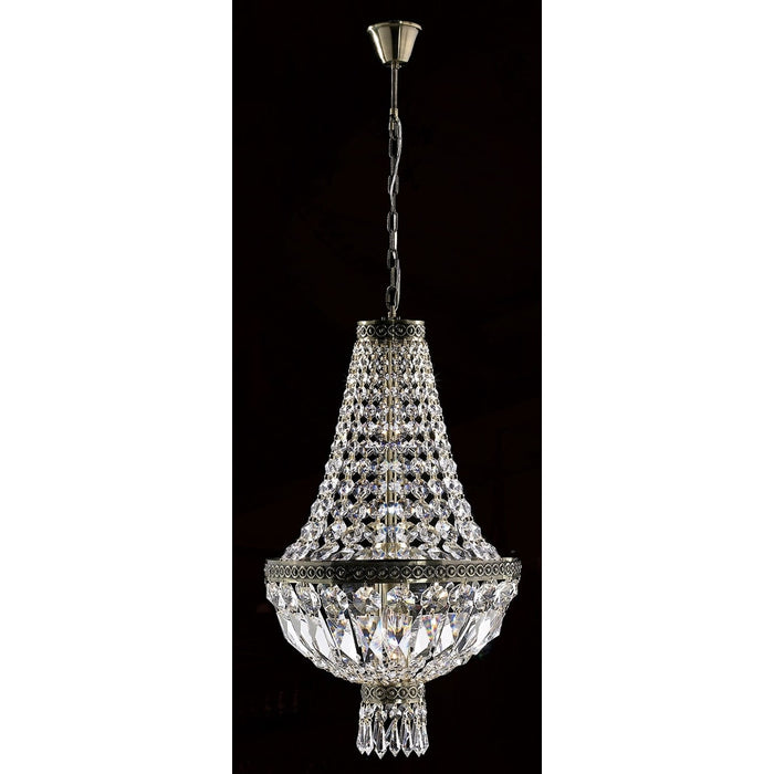 Metropolitan Antique Bronze Clear Crystal 5 Light Chandelier - Chandeliers
