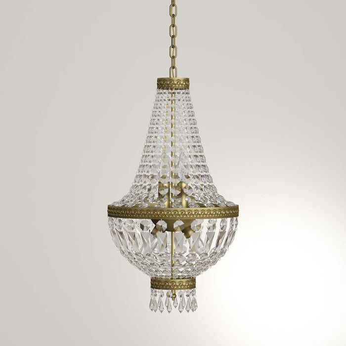 Metropolitan Antique Bronze Clear Crystal 5 Light Chandelier - Chandeliers