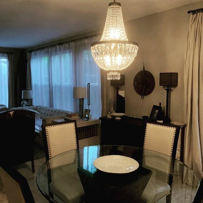 Metropolitan Antique Bronze Clear Crystal 6 Light Chandelier - Chandeliers