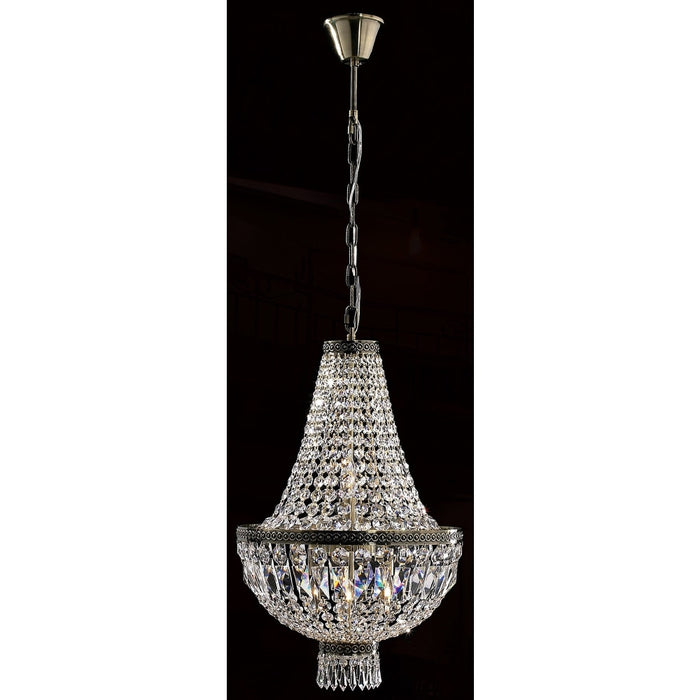 Metropolitan Antique Bronze Clear Crystal 6 Light Chandelier - Chandeliers