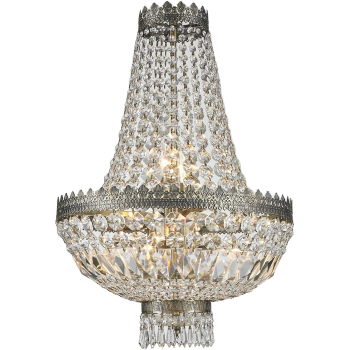 Metropolitan Antique Bronze Clear Crystal 6 Light Chandelier - Chandeliers