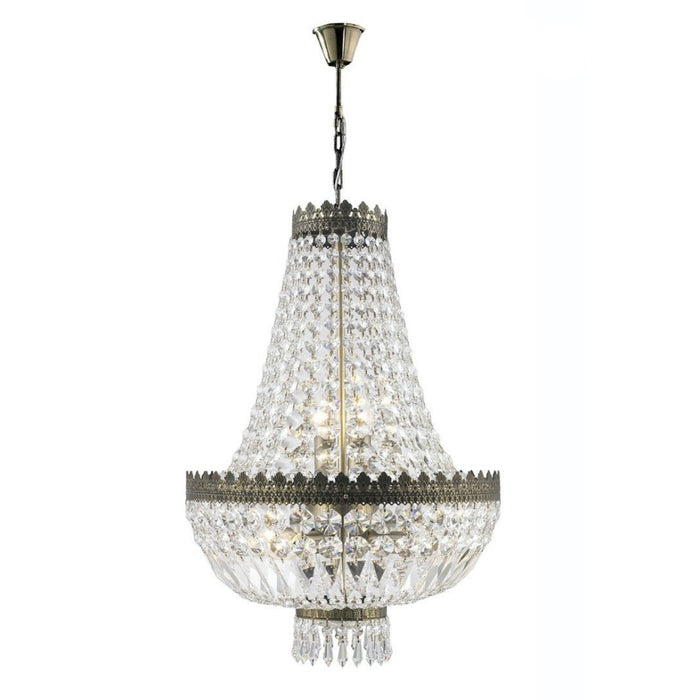 Metropolitan Antique Bronze Clear Crystal 6 Light Chandelier - Chandeliers