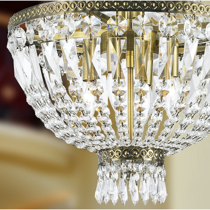 Metropolitan Antique Bronze Clear Crystal 6 Light Chandelier - Chandeliers