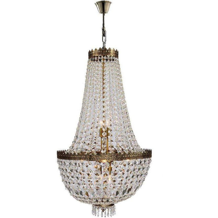 Metropolitan Antique Bronze Clear Crystal 8 Light Chandelier - Chandeliers