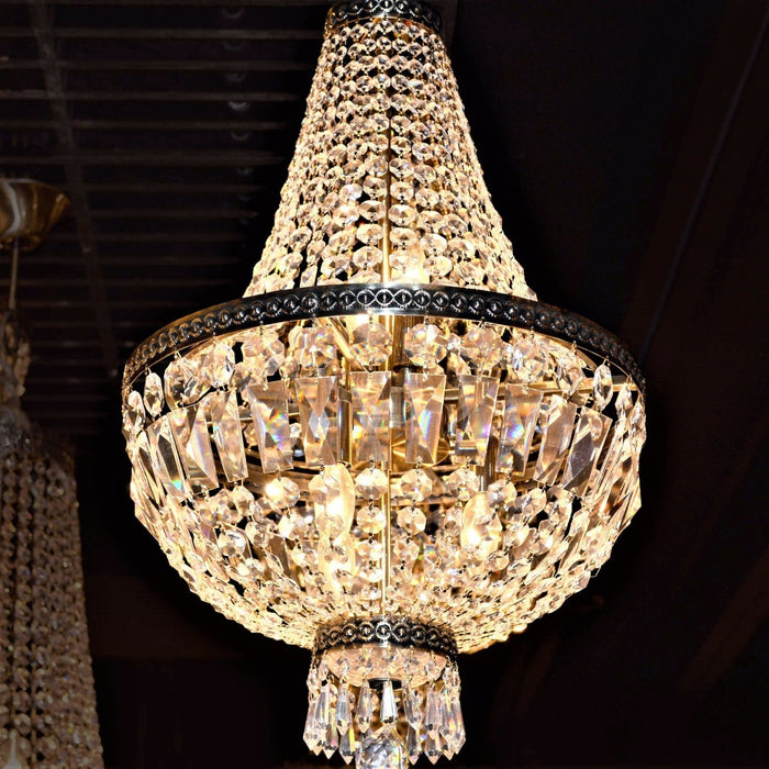 Metropolitan Antique Bronze Clear Crystal 8 Light Chandelier - Chandeliers