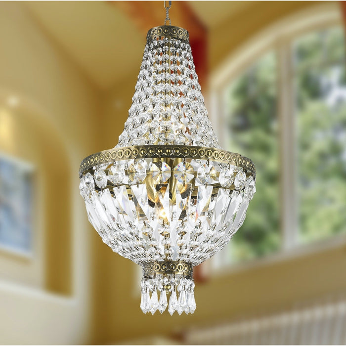 Metropolitan Antique Bronze Clear Crystal 8 Light Chandelier - Chandeliers