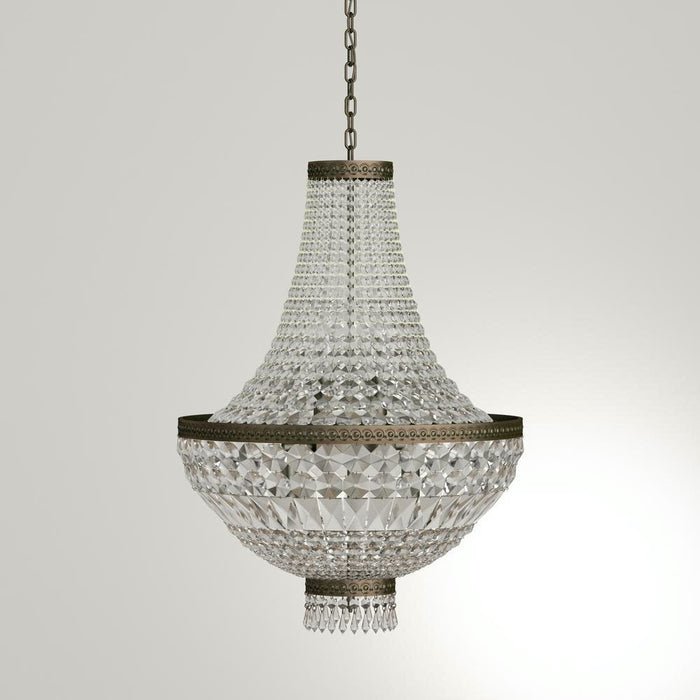 Metropolitan Antique Bronze Clear Crystal 8 Light Chandelier - Chandeliers