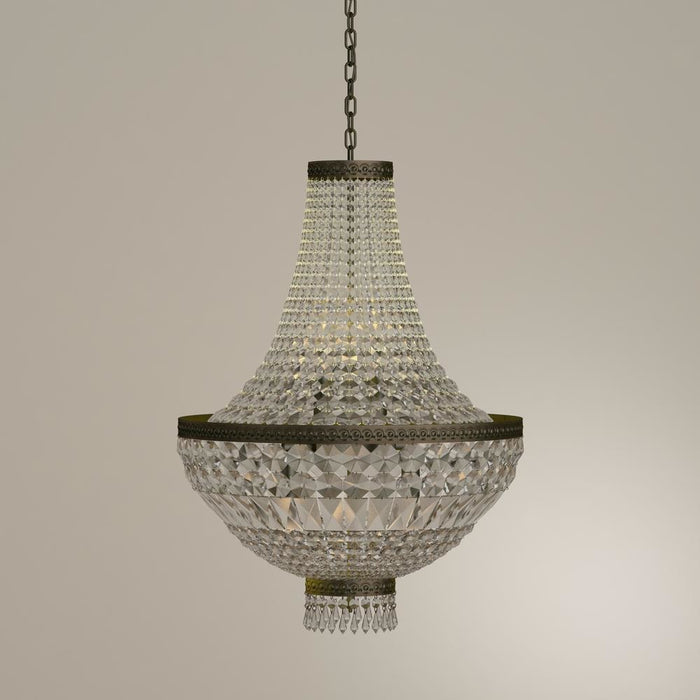 Metropolitan Antique Bronze Clear Crystal 8 Light Chandelier - Chandeliers