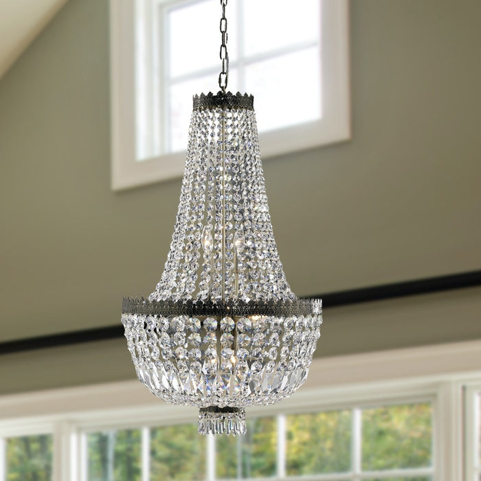 Metropolitan Antique Bronze Clear Crystal 8 Light Chandelier - Chandeliers