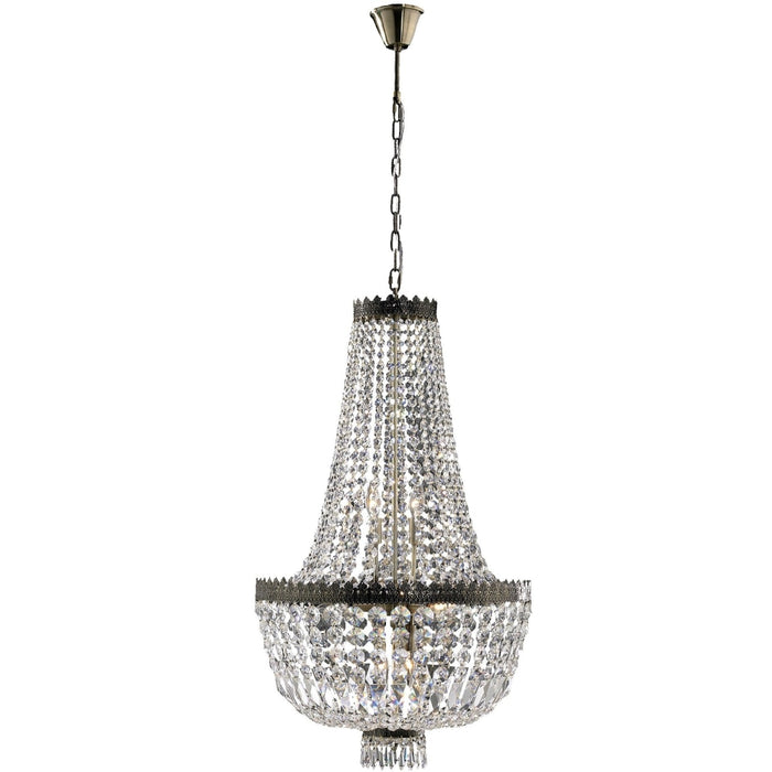 Metropolitan Antique Bronze Clear Crystal 8 Light Chandelier - Chandeliers