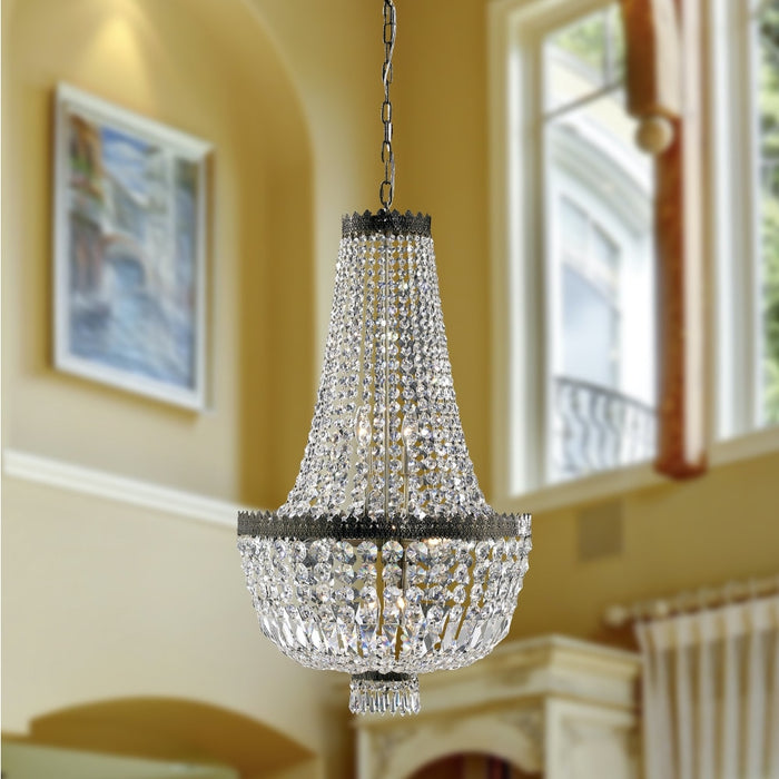 Metropolitan Antique Bronze Clear Crystal 8 Light Chandelier - Chandeliers