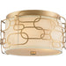 Montauk Matte Gold 3 Light Flushmount - Flushmounts