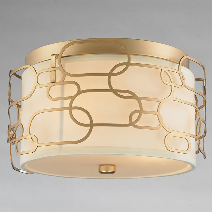 Montauk Matte Gold 3 Light Flushmount - Flushmounts