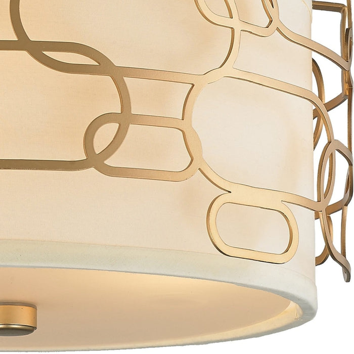 Montauk Matte Gold 3 Light Flushmount - Flushmounts