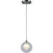 Moulin Matte Nickel Clear Frost Glass 1 Light Halogen Pendant - Pendants