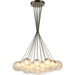 Moulin Matte Nickel Clear Frost Glass 19 Light Halogen Pendant - Pendants