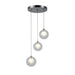 Moulin Matte Nickel Clear Frost Glass 3 Light Halogen Pendant - Pendants