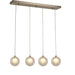 Moulin Matte Nickel Clear Frost Glass 4 Light Halogen Pendant - Pendants