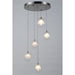 Moulin Matte Nickel Clear Frost Glass 5 Light Halogen Pendant - Pendants