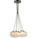 Moulin Matte Nickel Clear Frost Glass 7 Light Halogen Pendant - Pendants