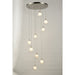 Moulin Matte Nickel Clear Frost Glass 9 Light Halogen Pendant - Pendants