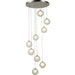 Moulin Matte Nickel Clear Frost Glass 9 Light Halogen Pendant - Pendants