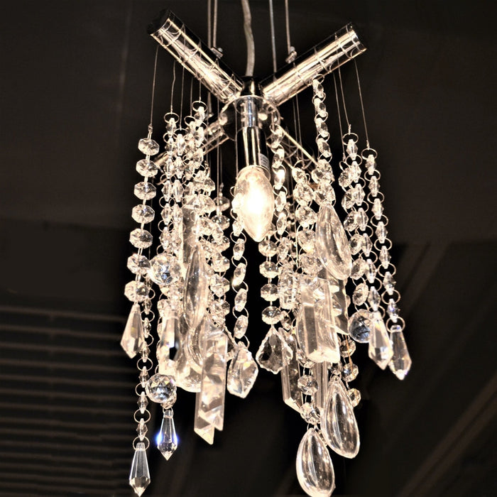 Nadia Polished Chrome Clear Crystal 1 Light Pendant - Pendants