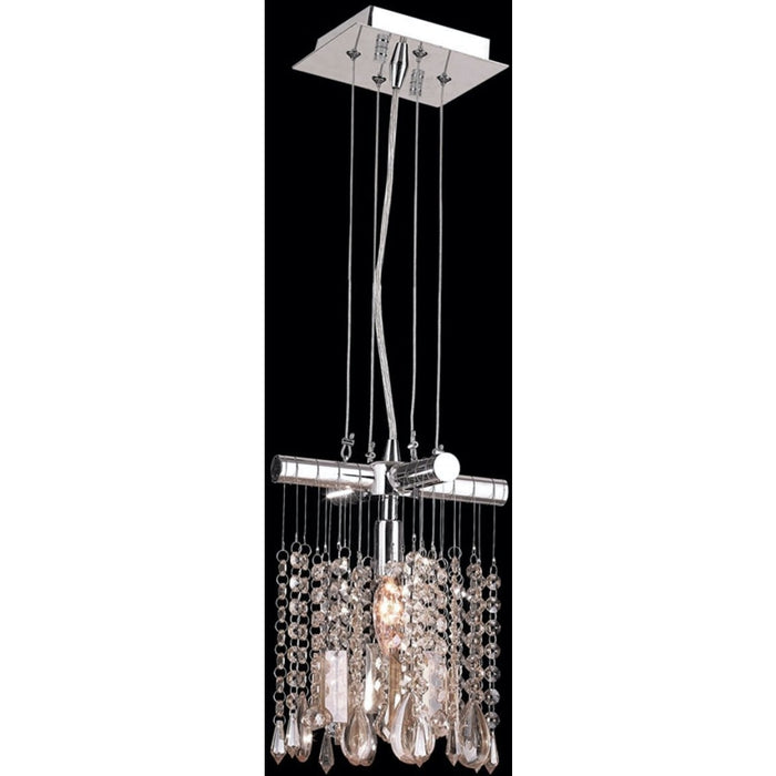 Nadia Polished Chrome Clear Crystal 1 Light Pendant - Pendants