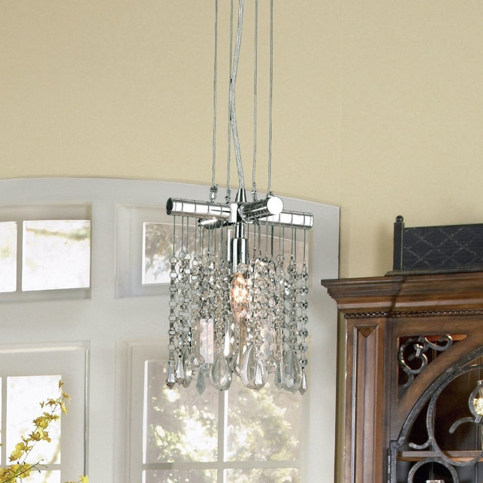 Nadia Polished Chrome Clear Crystal 1 Light Pendant - Pendants