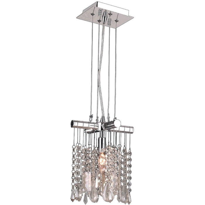 Nadia Polished Chrome Clear Crystal 1 Light Pendant - Pendants