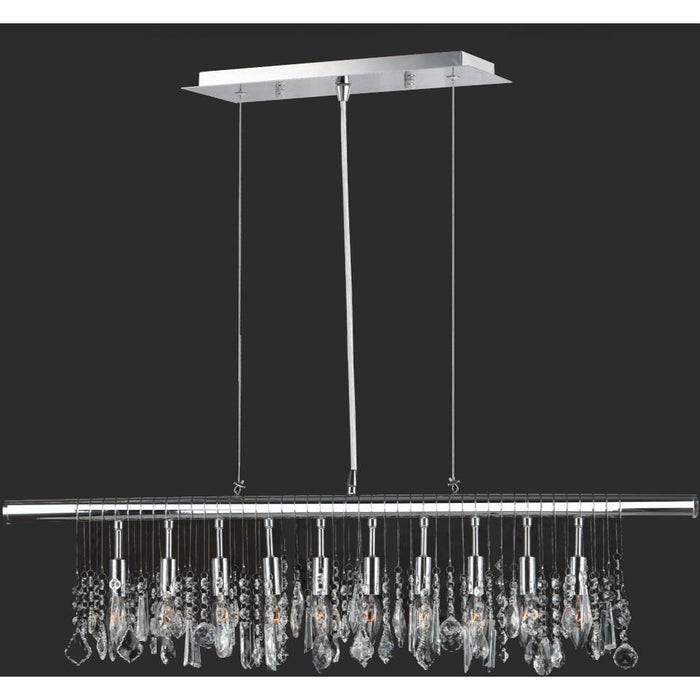 Nadia Polished Chrome Clear Crystal 10 Light Pendant - Pendants