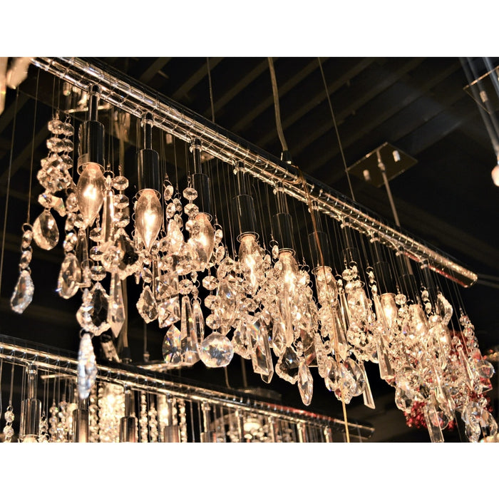 Nadia Polished Chrome Clear Crystal 10 Light Pendant - Pendants