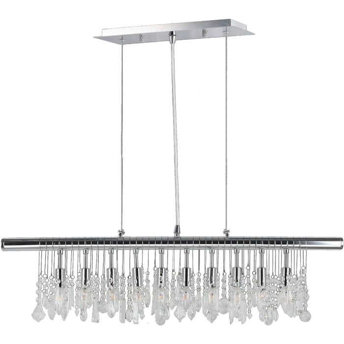 Nadia Polished Chrome Clear Crystal 10 Light Pendant - Pendants