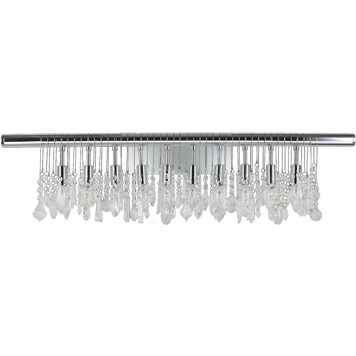 Nadia Polished Chrome Clear Crystal 10 Light Wall Sconce - Wall Sconces