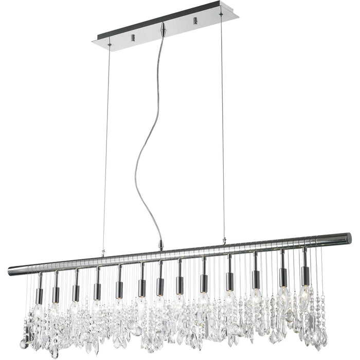 Nadia Polished Chrome Clear Crystal 13 Light Pendant - Pendants