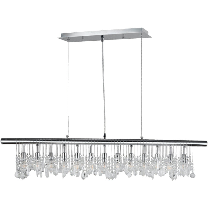 Nadia Polished Chrome Clear Crystal 13 Light Pendant - Pendants