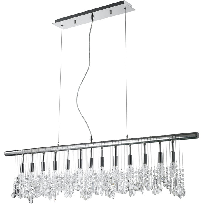 Nadia Polished Chrome Clear Crystal 13 Light Pendant - Pendants
