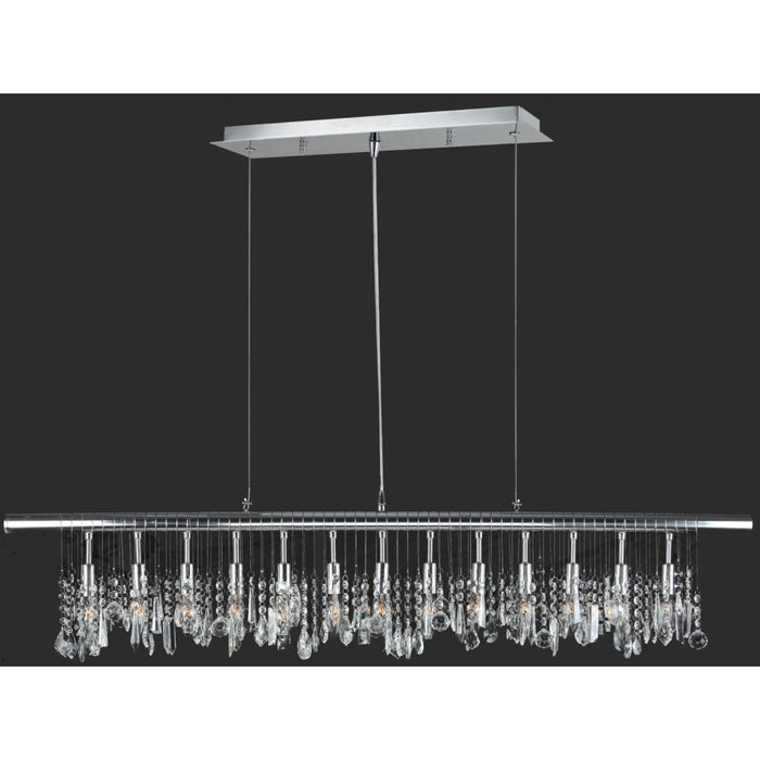 Nadia Polished Chrome Clear Crystal 13 Light Pendant - Pendants