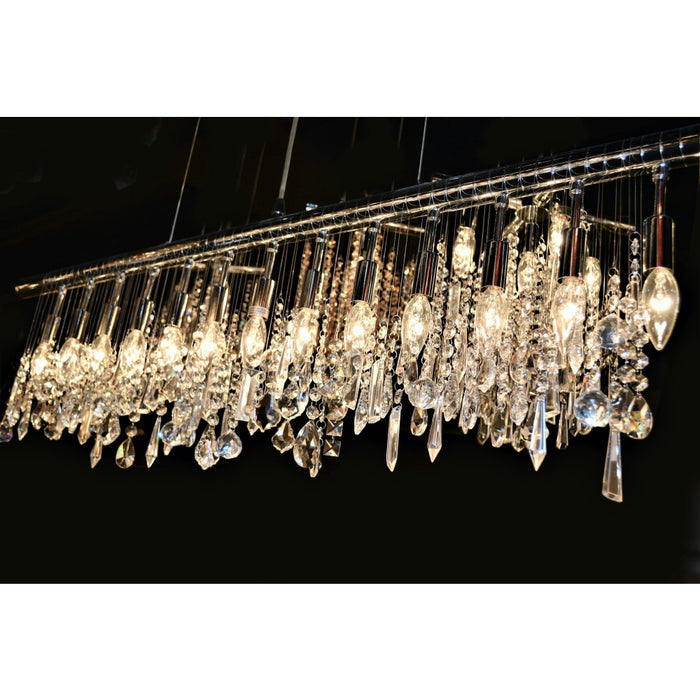 Nadia Polished Chrome Clear Crystal 13 Light Pendant - Pendants