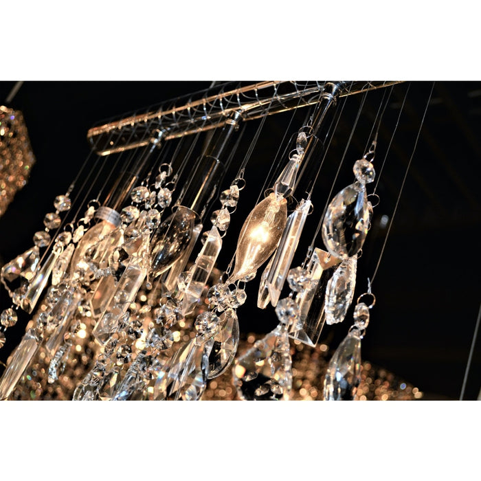 Nadia Polished Chrome Clear Crystal 3 Light Pendant - Pendants