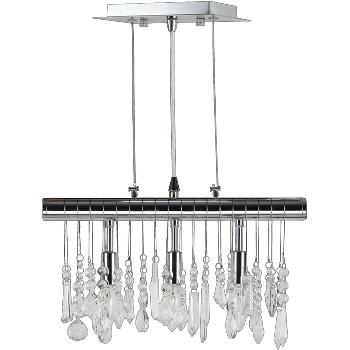 Nadia Polished Chrome Clear Crystal 3 Light Pendant - Pendants
