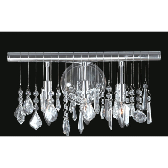 Nadia Polished Chrome Clear Crystal 3 Light Wall Sconce - Wall Sconces