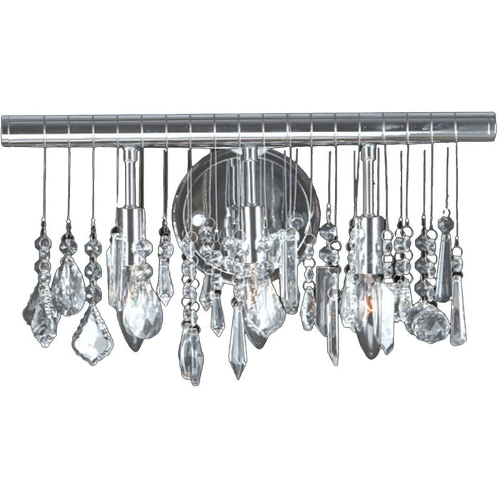 Nadia Polished Chrome Clear Crystal 3 Light Wall Sconce - Wall Sconces