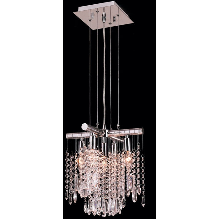 Nadia Polished Chrome Clear Crystal 5 Light Pendant - Pendants